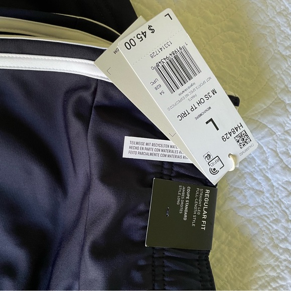 NWT 2 pair of Men’s ADIDAS sport pants - L - nvy & blk - Picture 8 of 11